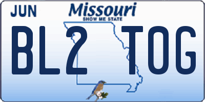 MO license plate BL2T0G