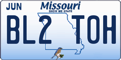 MO license plate BL2T0H