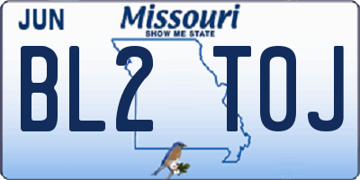 MO license plate BL2T0J