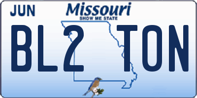 MO license plate BL2T0N
