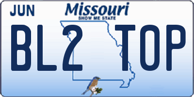 MO license plate BL2T0P