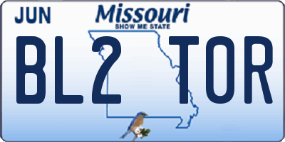 MO license plate BL2T0R