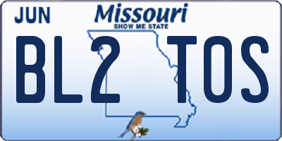 MO license plate BL2T0S