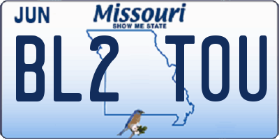 MO license plate BL2T0U