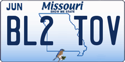 MO license plate BL2T0V
