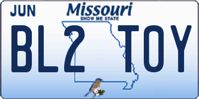 MO license plate BL2T0Y