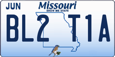 MO license plate BL2T1A
