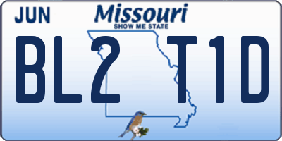 MO license plate BL2T1D