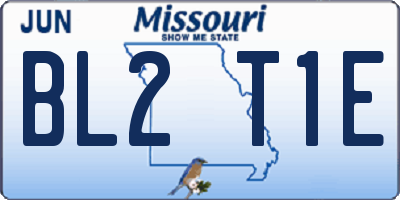 MO license plate BL2T1E