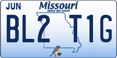 MO license plate BL2T1G