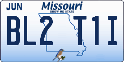 MO license plate BL2T1I