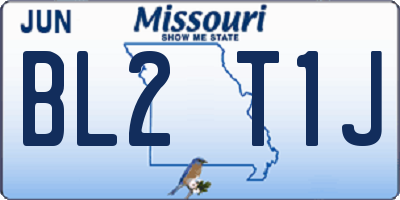 MO license plate BL2T1J