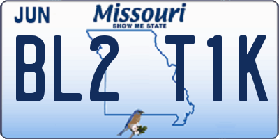 MO license plate BL2T1K