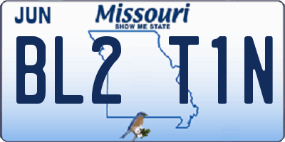MO license plate BL2T1N
