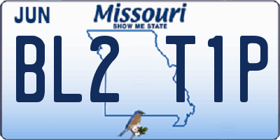 MO license plate BL2T1P