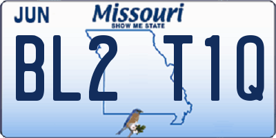 MO license plate BL2T1Q