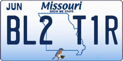 MO license plate BL2T1R