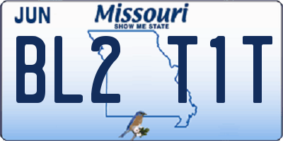 MO license plate BL2T1T