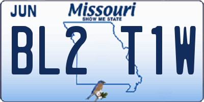 MO license plate BL2T1W