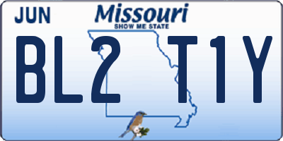 MO license plate BL2T1Y