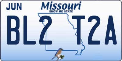 MO license plate BL2T2A