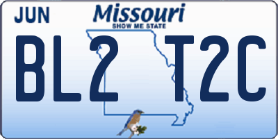 MO license plate BL2T2C