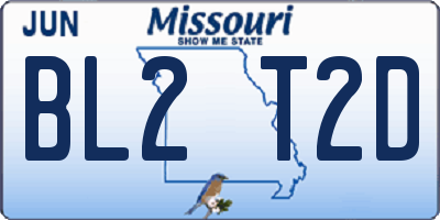 MO license plate BL2T2D