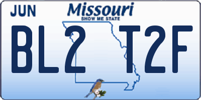MO license plate BL2T2F