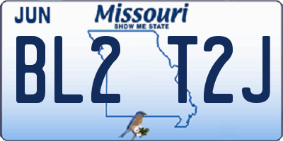 MO license plate BL2T2J
