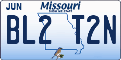 MO license plate BL2T2N