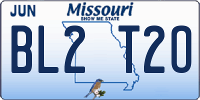 MO license plate BL2T2O