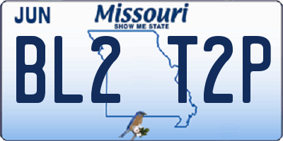 MO license plate BL2T2P