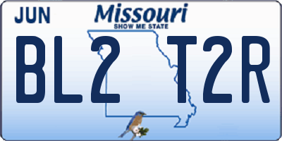 MO license plate BL2T2R