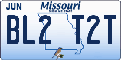 MO license plate BL2T2T