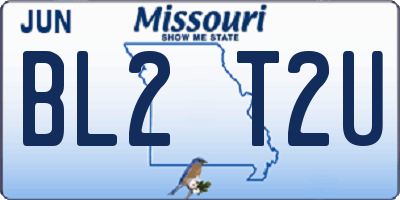 MO license plate BL2T2U