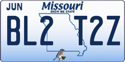 MO license plate BL2T2Z