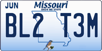 MO license plate BL2T3M