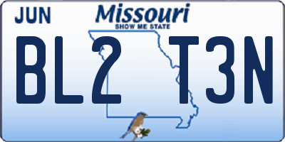 MO license plate BL2T3N