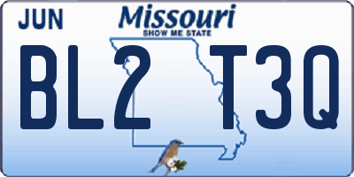 MO license plate BL2T3Q