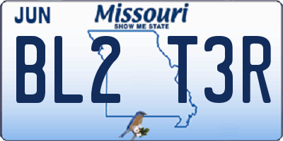 MO license plate BL2T3R