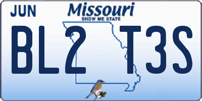 MO license plate BL2T3S