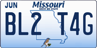 MO license plate BL2T4G
