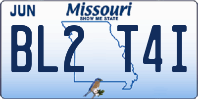 MO license plate BL2T4I