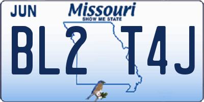 MO license plate BL2T4J