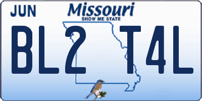 MO license plate BL2T4L