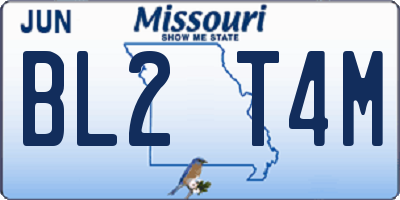 MO license plate BL2T4M
