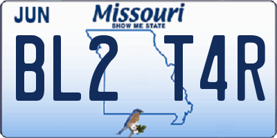 MO license plate BL2T4R