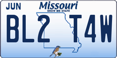 MO license plate BL2T4W