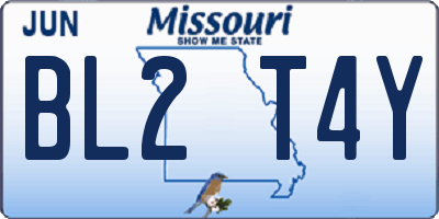MO license plate BL2T4Y