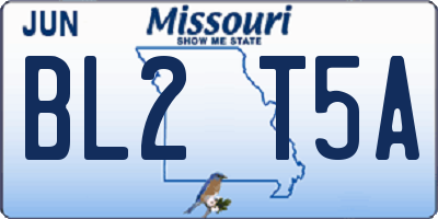 MO license plate BL2T5A